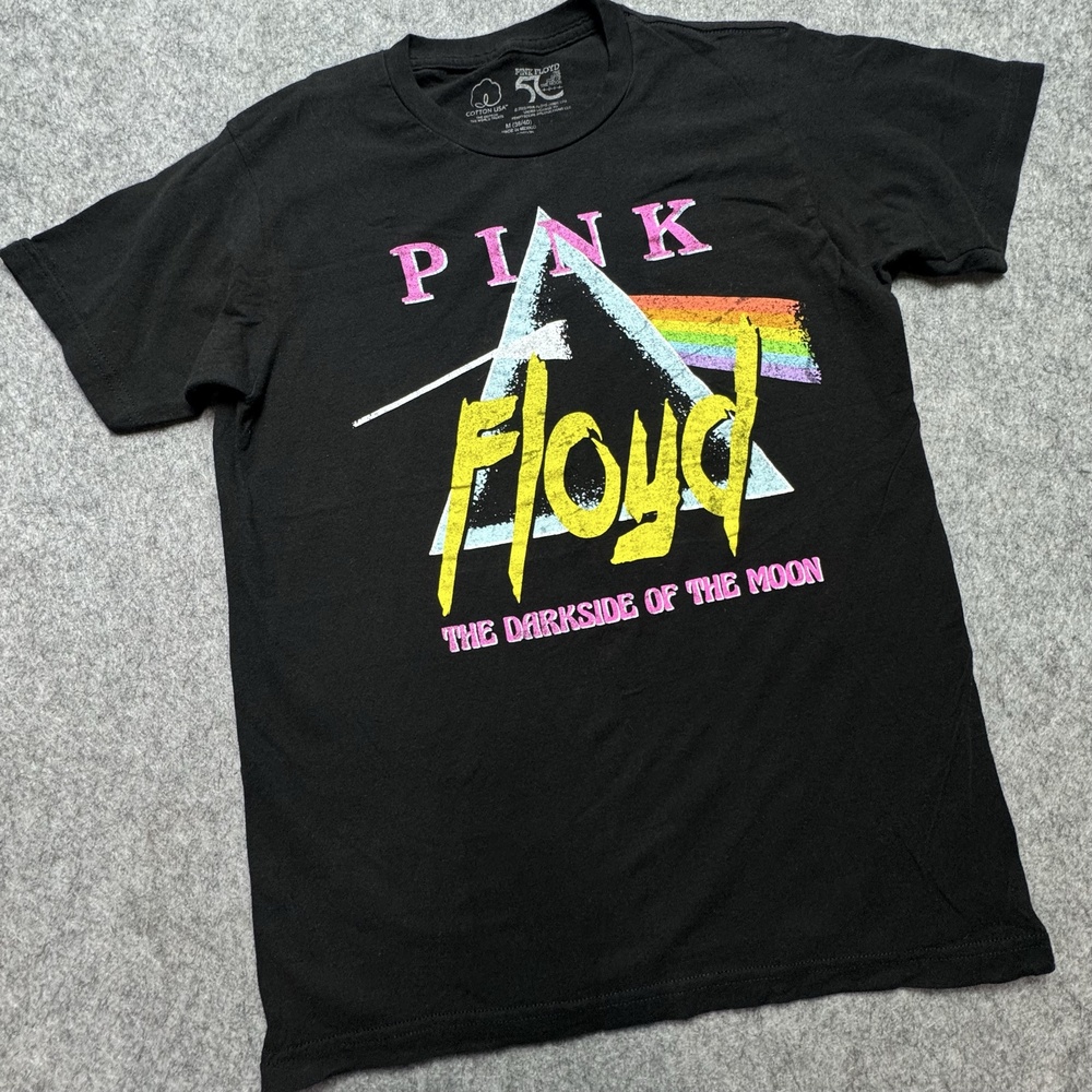 Pink Floyd Shirt Mens Medium Black Dark Side Of The Moon Graphic Rock Tee